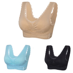 【3 sztuki】 Oferta Specjalna ！Wygodny biustonosz z koronkowym przodem