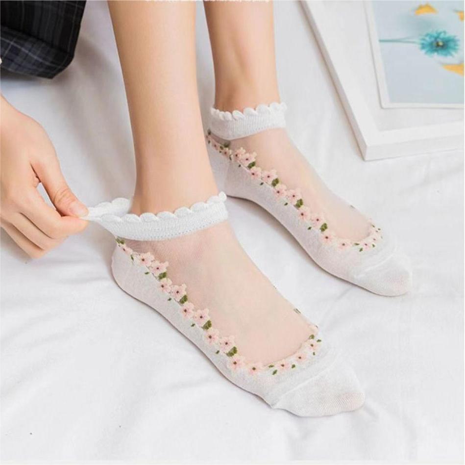 【🔥Oferta ograniczona czasowo🔥】💐【7 par】🧦 letnich oddychających skarpet w kwiaty Materiał: bawełna