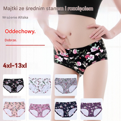 😍Oferta specjalna ograniczona czasowo【50–140 kg】Nowe, wygodne, antybakteryjne majtki bawełniane z nadrukiem