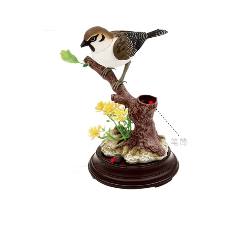 🦜🐦【Oferta ograniczona czasowo】Symulacja sterowana głosem, kreatywne, urocze ozdoby ptaków sterowane głosem, dekoracyjne ozdoby na biurko