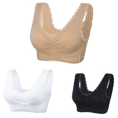 【3 sztuki】 Oferta Specjalna ！Wygodny biustonosz z koronkowym przodem
