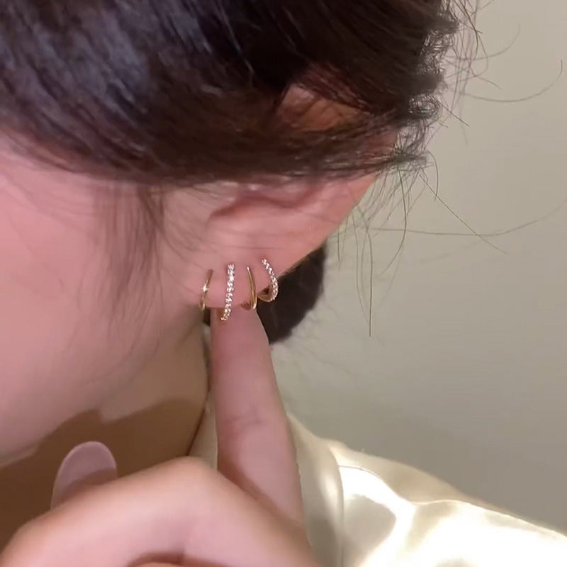 【antyalergiczne】 Wysoka jakość wykonania， srebro próby 925， kolczyki wielowarstwowe