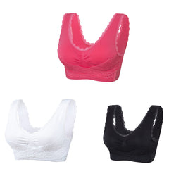 【3 sztuki】 Oferta Specjalna ！Wygodny biustonosz z koronkowym przodem