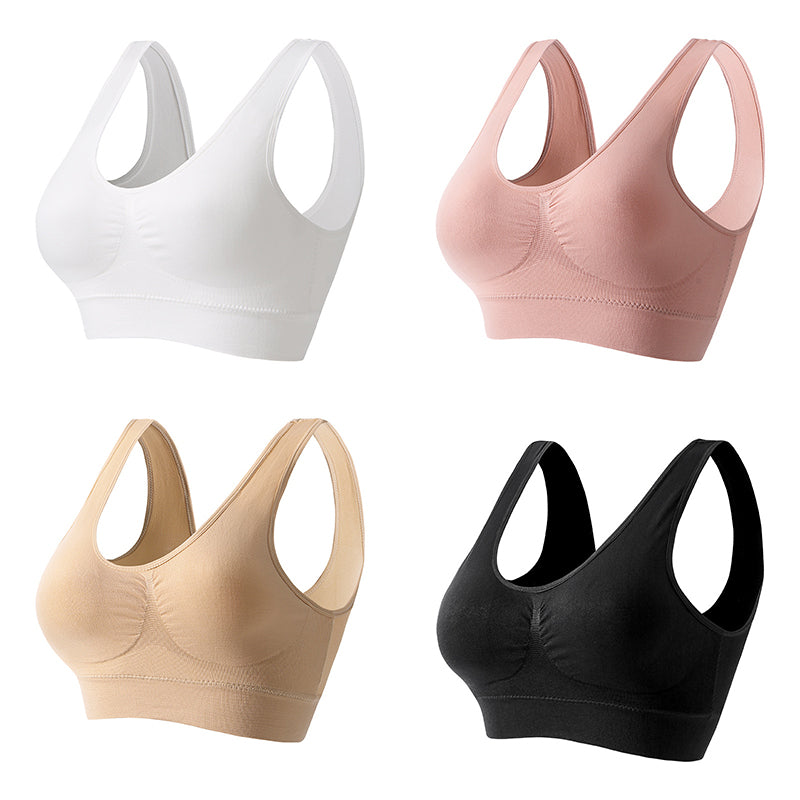 【4 szt.】【S-5XL】 Seksowny biustonosz push-up bez fiszbin dla dużych rozmiarów