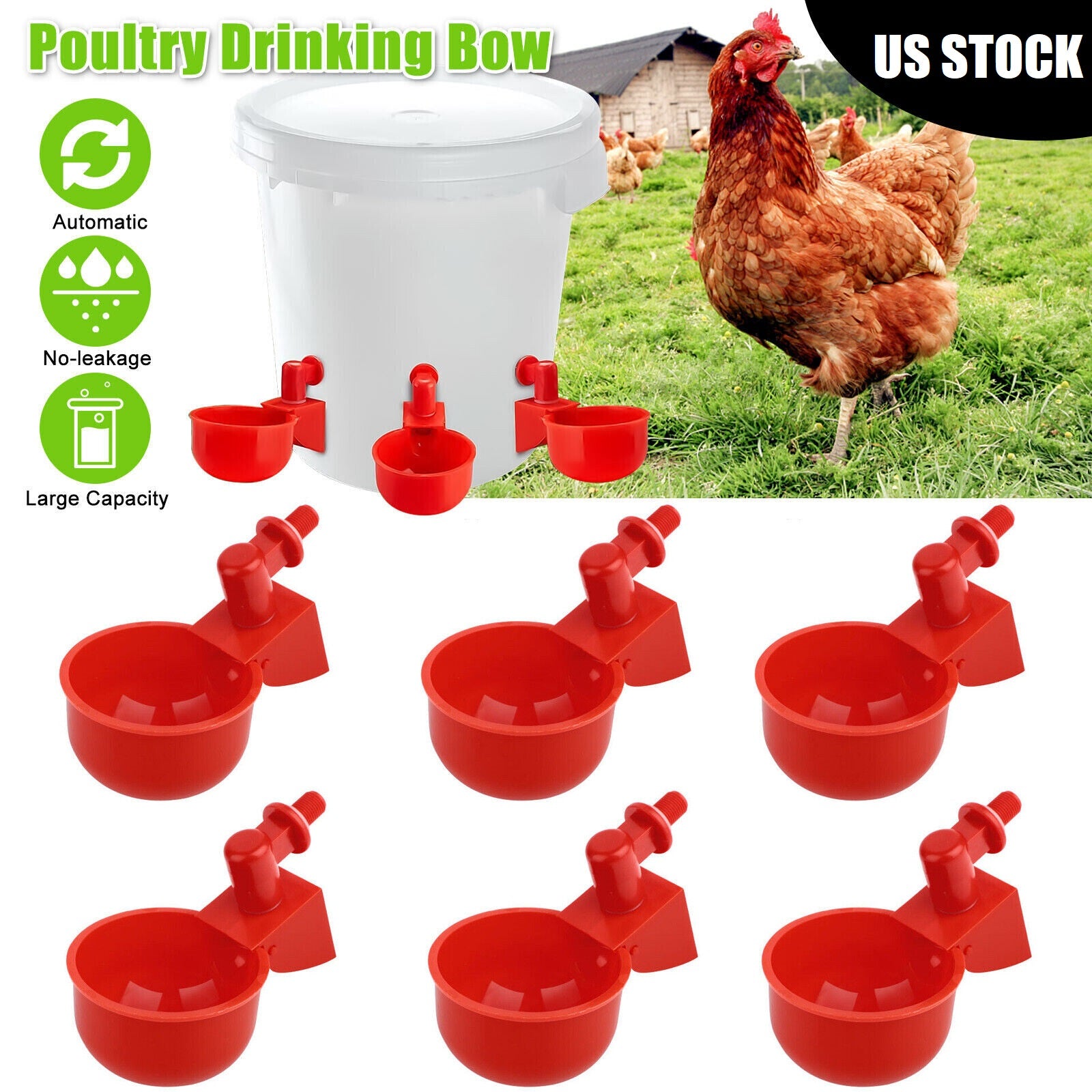 🦆🐔 【Kup 10, otrzymasz 10 gratis】【20 sztuk】Automatyczna miska do pojenia drobiu