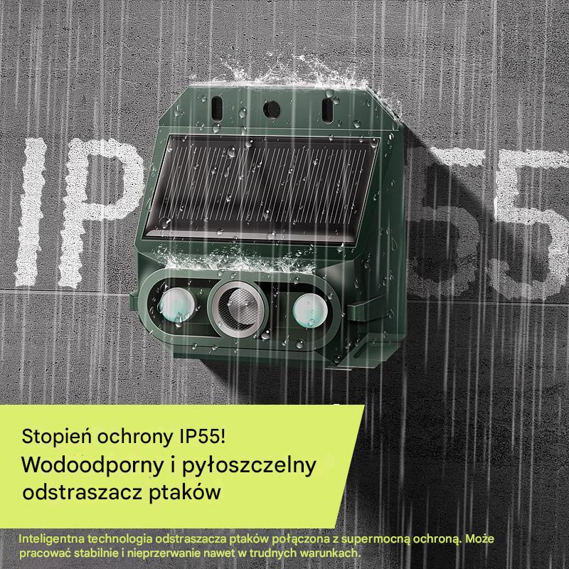 🔥Odstraszacz ptaków ultradźwiękowy zasilany energią słoneczną do użytku na zewnątrz z migającym światłem podczerwonym, z czerwoną i niebieską diodą LED