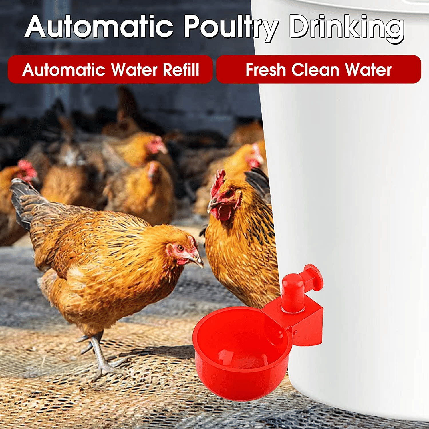🦆🐔 【Kup 10, otrzymasz 10 gratis】【20 sztuk】Automatyczna miska do pojenia drobiu
