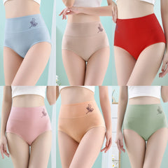 💖49% zniżki!【Zestaw 6-częściowy】 Bielizna w 100% bawełniana, z wysokim stanem, w dużych rozmiarach, podnosząca biodra [40-100 kg]