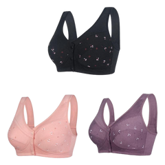 ✨💞【Koty 40-105】Elegancki bawełniany biustonosz zapinany z przodu dla pań w średnim wieku