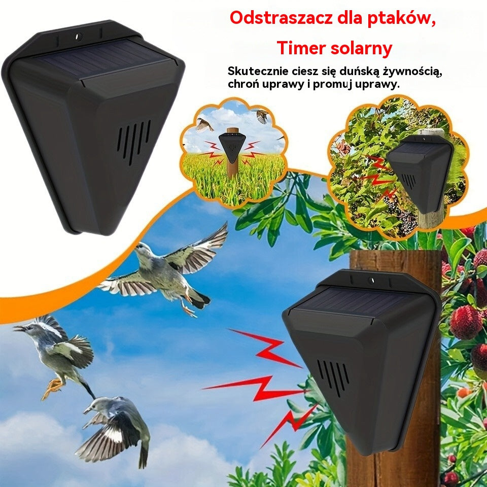 🔥Gorąca sprzedaż-49% off 🔥📣Uniwersalny odstraszacz ptaków zasilany energią słoneczną z alarmem dźwiękowym i świetlnym do sadów, stawów i pól ryżowych