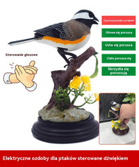🦜🐦【Oferta ograniczona czasowo】Symulacja sterowana głosem, kreatywne, urocze ozdoby ptaków sterowane głosem, dekoracyjne ozdoby na biurko