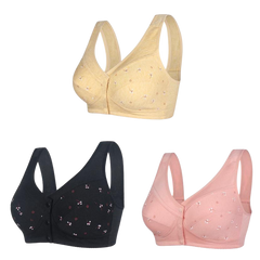 ✨💞【Koty 40-105】Elegancki bawełniany biustonosz zapinany z przodu dla pań w średnim wieku