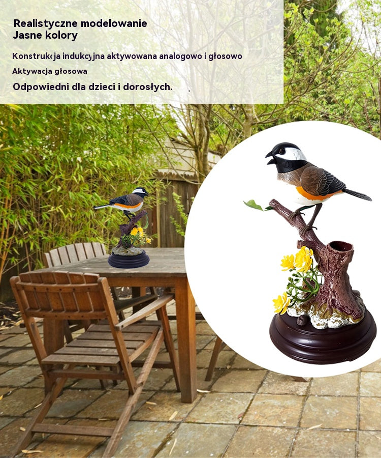 🦜🐦【Oferta ograniczona czasowo】Symulacja sterowana głosem, kreatywne, urocze ozdoby ptaków sterowane głosem, dekoracyjne ozdoby na biurko