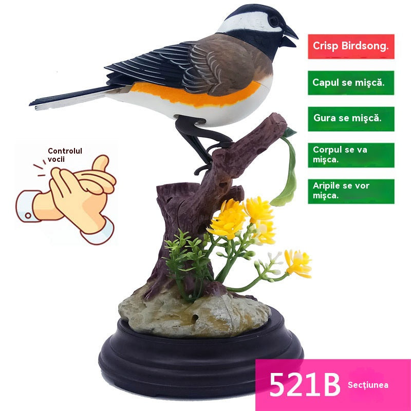 🦜🐦【Oferta ograniczona czasowo】Symulacja sterowana głosem, kreatywne, urocze ozdoby ptaków sterowane głosem, dekoracyjne ozdoby na biurko