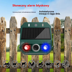 🔥Odstraszacz ptaków ultradźwiękowy zasilany energią słoneczną do użytku na zewnątrz z migającym światłem podczerwonym, z czerwoną i niebieską diodą LED