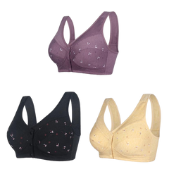 ✨💞【Koty 40-105】Elegancki bawełniany biustonosz zapinany z przodu dla pań w średnim wieku