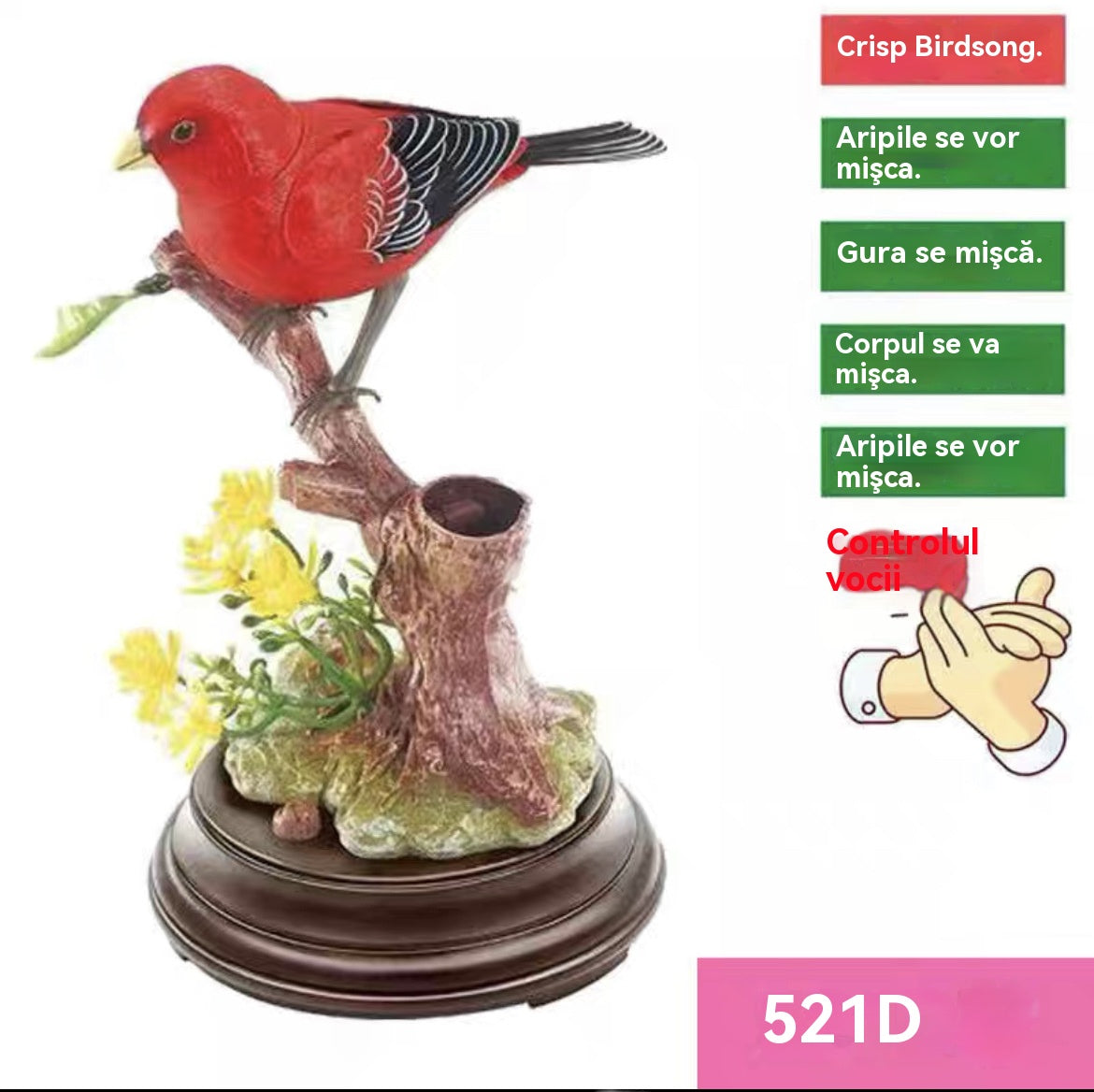 🦜🐦【Oferta ograniczona czasowo】Symulacja sterowana głosem, kreatywne, urocze ozdoby ptaków sterowane głosem, dekoracyjne ozdoby na biurko